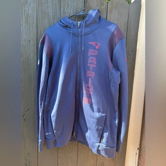 Patriots Nike On Field Team Apparel Full-Zip Hoodie - Picture 1 of 7